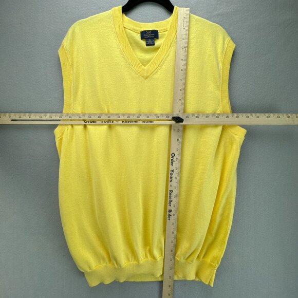 Brooks Brothers 346 Sweater Vest Mens Extra Large Yellow Pullover Supima Cotton - Picture 7 of 12